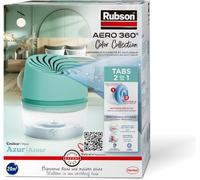 Rubson Absorbeur d'Humidité Aero 360 Couleur Azur (1 appareil Plus 1 recharge de 450 g) - Absorbeur anti-humidité pour pièce jusqu'à 20 m² - Déshumidificateur d'air anti-odeur et anti-moisissure
