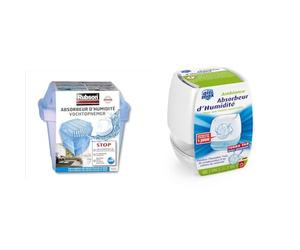RUBSON absorbeur d'humidité "Basic" pour pièce de 20 m² - contient une recharge & UHU Air Max ambiance - Absorbeur d'humidité très rapide et efficace, blanc, un absorbeur de 100g et 1 recharge tab