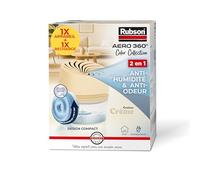 Rubson Aero 360°, 1 Déshumidificateur d'air 20 m²+1 Recharge 450g, Crème | Absorbeur d'humidité, Réduit humidité et odeur, Anti-Moisissures, Sans électricité, Recharge dure 3 mois, Pièce jusqu'à 20m²