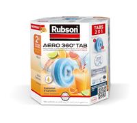 Rubson Aero 360° TAB, Recharges déshumidificateur, Parfum Agrumes, 2x 450g | Recharge avec cristaux pour absorbeur d'humidité, Anti odeurs & humidité, Jusqu'à 3 mois, Compatible appareils 450g+, 20m²