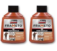 Rubson Frameto Stop-Rouille, Traitement antirouille pour intérieur et extérieur, Convertisseur de rouille à effet immédiat, peut être peint, coloris noir, 90 ml (Lot de 2)