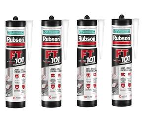 Rubson FT 101 Translucide, Mastic polymère de haute qualité pour joints, fissures, collages, Mastic étanche pour intérieur & extérieur, Mastic multi-matériaux, cartouche 280 ml (Lot de 4)