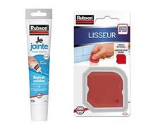 Rubson Je Jointe Mastic Blanc 50 ml, Étanche Anti-Moisissure en Tube Prêt à l'Emploi, Silicone Durable pour Joints Sanitaires Spécial Bain & Cuisine & Lisseur Accessoire, Rouge