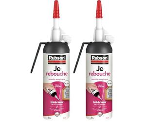 Rubson Je Rebouche Mastic Blanc 100 ml, mastic étanche en aérosol prêt à l'emploi, mastic acrylique pour murs, fenêtres, plinthes et fissures en intérieur (Lot de 2)