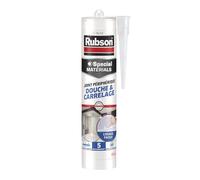 Rubson | Joint Périphérique Douche & Carrelage Beige (cartouche de 300ml) - Mastic silicone neutre nouvelle génération multi-matériaux - Mastic étanche avec formule sans odeur