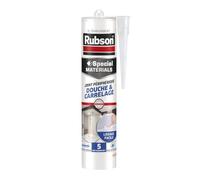 Rubson | Joint Périphérique Douche & Carrelage Transparent (cartouche de 280ml) - Mastic silicone neutre nouvelle génération multi-matériaux - Mastic étanche avec formule sans odeur