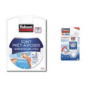 Rubson Joint Prêt à Poser - Rouleau Auto-Adhésif Préformé Blanc 12mm x 3.5m & RE-NEW Blanc (80ml) - Mastic Sanitaire Silicone pour Joint Existant
