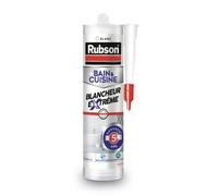 Rubson | Mastic Bain & Cuisine Blancheur Extrême (cartouche de 280 ml) - Mastic étanche et anti-moisissures à base de silicone - Mastic sanitaire blancheur longue durée, Blanc, Mastic B&C Pure Pur Hygiène Blanc Cart 280ml