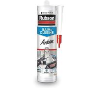 Rubson Mastic Bain & Cuisine Couleur Ardoise, Joint silicone multi-matériaux renforcé en antifongiques, mastic sanitaire coloré, souple & étanche, 280 ml