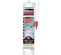 RUBSON Mastic Special Materials Aquarium -Etanchéité, montage, collage, réparation d'éléments en verre- Transparent- Cartouche 280ml