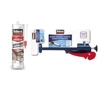Rubson mastic home acrylique murs et fenêtres, mastic acrylique blanc pour intérieur et extérieur plus Rubson Super pistolet extrudeur, léger et pliable