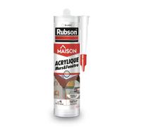 Rubson | Mastic Maison Acrylique Murs & Fenêtres (cartouche de 280 ml) - Mastic acrylique blanc pour intérieur & extérieur - Comble fissure, joint porte et fenêtre