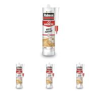 Rubson | Mastic Maison Bois & Parquet Chêne (cartouche de 280 ml) - Mastic acrylique pour tous supports bois et maçonnerie - Joints pour intérieur et extérieur abrité (Lot de 4)