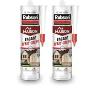 Rubson - Mastic Maison Façade Effet Crépi (cartouche de 280 ml) - Mastic acrylique pour joint, raccordement et rebouchage de fissures sur crépi - Aspect granuleux et ton pierre (Lot de 2)