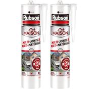 Rubson | Mastic Maison Multi-Joints & Multi-Matériaux Gris (cartouche de 280 ml) - Mastic silicone neutre nouvelle génération multi-fonctions - Mastic étanche avec formule sans odeur (Lot de 2)