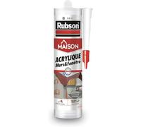 Rubson Mastic Perfect Home Acrylique Murs & Fenêtres, mastic acrylique gris pour intérieur & extérieur, comble fissure, joint porte et fenêtre, 280 ml