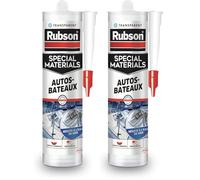 Rubson Mastic Special Materials Autos-Bateaux, mastic Transparent à base de silicone pour collages et réparations, mastic étanche pour nombreux matériaux, 280 ml (Lot de 2)