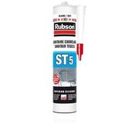 RUBSON ST5 , Mastic sanitaire spécial carrelages périphériques, Joint silicone à base aqueuse sans odeur, anti-moisissures, Coloris noir, cartouche 300ml