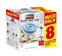 Rubson AERO 360° TAB, recharges en tabs neutres pour absorbeur d'humidité, ultra absorbantes et anti odeurs recharges pour déshumidificateurs AERO 360°, 8 x 450 g