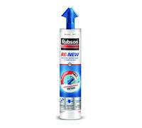 Rubson RE-NEW, mastic universel blanc avec protection 3-en-1 contre les moisissures, blanchisseur joint pour joints existants, cartouche avec lisseur intégré de 280 ml