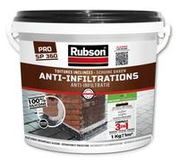 Rubson Revêtement Anti-Infiltrations Stop fuite Noir 1 kg, pour réparation & étanchéité de toitures inclinées & plates, Résine silicone imperméable anti-fissures
