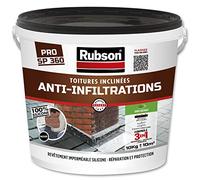 Rubson revêtement Waterproof Anti fuite Noir 10kg pour réparation et étanchéité, protecteur de toiture à base de silicone