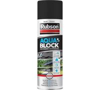 Rubson Aquablock Revêtement d'Étanchéité en Spray Noir 300 ml, spray d'étanchéité pour colmater fuites et fissures, caoutchouc liquide pour réparations, séchage rapide