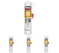 RUBSON SB, Mastic Silicone Neutre Bâtiment, Special Chantier, Certifié Snjf, Blanc, Cartouche de 280 ml (Lot de 4)