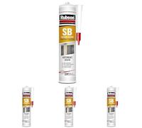 RUBSON SB, Mastic Silicone Neutre Bâtiment, Special Chantier, Certifié Snjf, Transparent, Cartouche de 280 ml (Lot de 4)