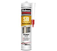 Rubson – Mastic silicone neutre SB – Spécial chantier, certifié SNJF – Transparent – Cartouche 280 ml