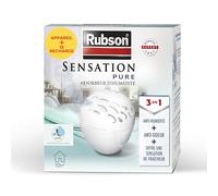 Rubson Sensation Pure | Absorbeur d'humidité pour petites pièces de 10 m² (1 appareil + 1 recharge parfum neutre) - Déshumidificateur anti-humidité et anti-odeur