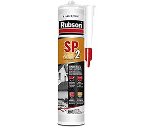 RUBSON SP2 Mastic Silicone Neutre Premium à très forte adhérence, Joint universel pour raccordement, calfeutrement, dilatation, Coloris blanc, Cartouche 300 ml