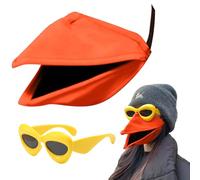 Rubu22a Ensemble masque à bec d'oiseau et lunettes de soleil - Demi-masque à bec d'oiseau parlant, costume amusant pour Halloween, fêtes, cosplay et décorations (jaune)