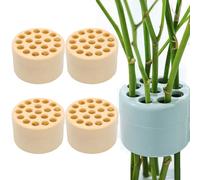 Rubu22a Ikebana Twister Lot de 4 supports de fleurs Hanataba Ikebana en spirale Ikebana - Support de tige de fleur - Pour arrangement floral DIY - Jaune - 4,5 x 7 cm