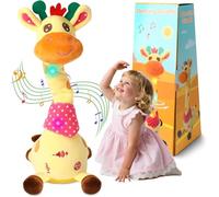 Rubu22a Jouet Girafe Qui Danse et Parle, Peluche Qui Chante 10 chansons pour Enfants, Jouets Girafe Lumineux Qui Dansent, répète ce Que Vous Dites (A)