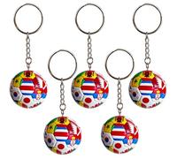 Rubu22a Lot de 3/5 porte-clés Coupe du monde de football 2026 avec drapeaux nationaux, porte-clés de football et cadeaux et accessoires, articles de sport 2026, pendentif pour sac à dos, multicolore
