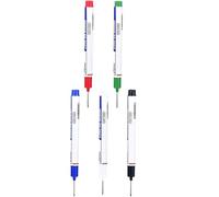 Rubu22a Lot de 5 marqueurs métalliques à tête longue et trou profond - 20 mm - À séchage rapide - Imperméables - À pointe longue - Outil de marquage de construction - Marqueur d'encre de menuisier