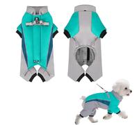Rubu22a Manteau d'hiver pour chien - Protection complète du corps à 4 pattes - Combinaison de neige en polaire chaude - Imperméable - Coupe-vent - Veste tampon pour chiot - Réfléchissant (vert menthe