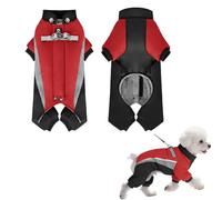 Rubu22a Manteau d'hiver pour chien - Protection complète du corps à 4 pattes - Combinaison de neige en polaire chaude - Imperméable - Coupe-vent - Veste tampon pour chiot - Réfléchissant (rouge, XXL)
