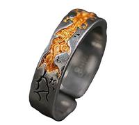 Rubu22a Style simple et indifférent, bague en argent thaïlandais masculine, vieux couple, personnalité de la mode, ouverture en or rétro, peut ajuster la bague bagues anime, kaki, taille unique, Plus