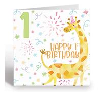Ruby Ashley ® Carte d'anniversaire pour garçon ou fille de 6 ans Motif girafe