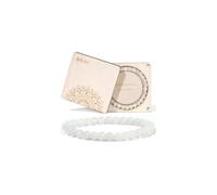 RUBY Bracelet extensible de 6 mm, fabriqué à la main en véritable pierre naturelle, bracelet porte-bonheur, cadeau exquis pour mère et sœurs, boîte cadeau magnétique en bois et perles de rechange