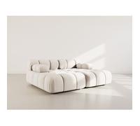 Ruby - canapé droit 4 places avec double méridienne - assise profonde - en velours texturé - Beige