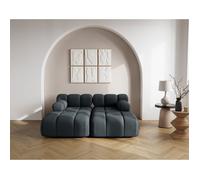 Ruby - canapé droit 4 places avec double méridienne - assise profonde - en velours texturé - Noir