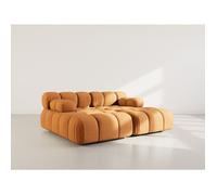 Ruby - canapé droit 4 places avec double méridienne - assise profonde - en velours texturé - Terracotta