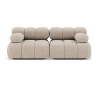 Ruby - canapé droit modulable 2 places en velours texturé - Beige Beige G