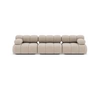 Lisa Design - Ruby - canapé Droit modulable 3 Places en Velours texturé, Beige