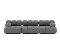 Lisa Design - Ruby - canapé Droit modulable 3 Places en Velours texturé, Gris