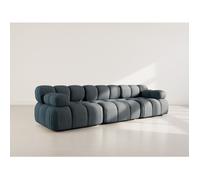 Ruby - canapé droit modulable 3 places en velours texturé - Noir