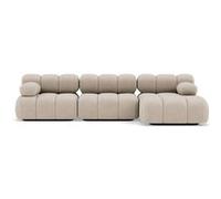 Ruby - canapé modulable d'angle droit 4 places en velours texturé - Beige